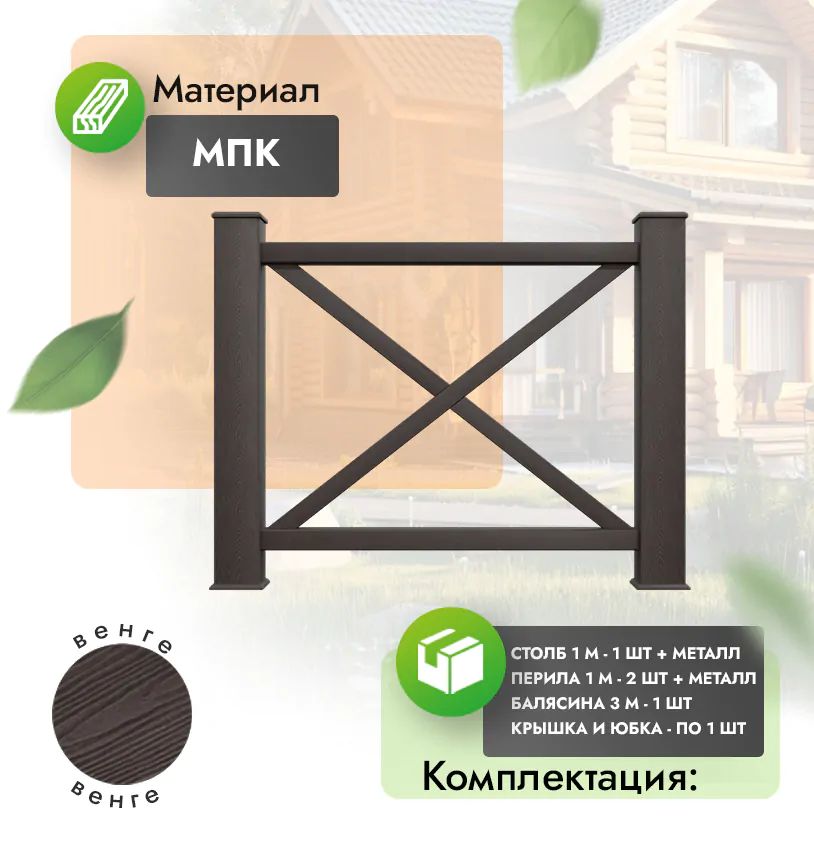 Комплект ограждения Patrizio (с металлом) - Антрацит